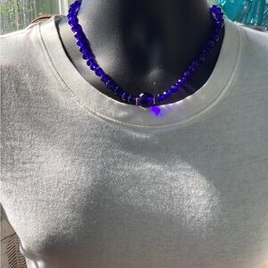 Men’s Cobalt Blue Crystal Necklace 💙